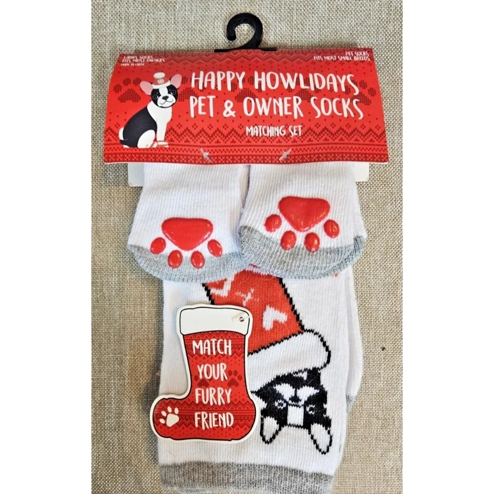 Happy Howlidays Pet & Owner Matching Socks Set Small Breed Christmas Dog Gift
